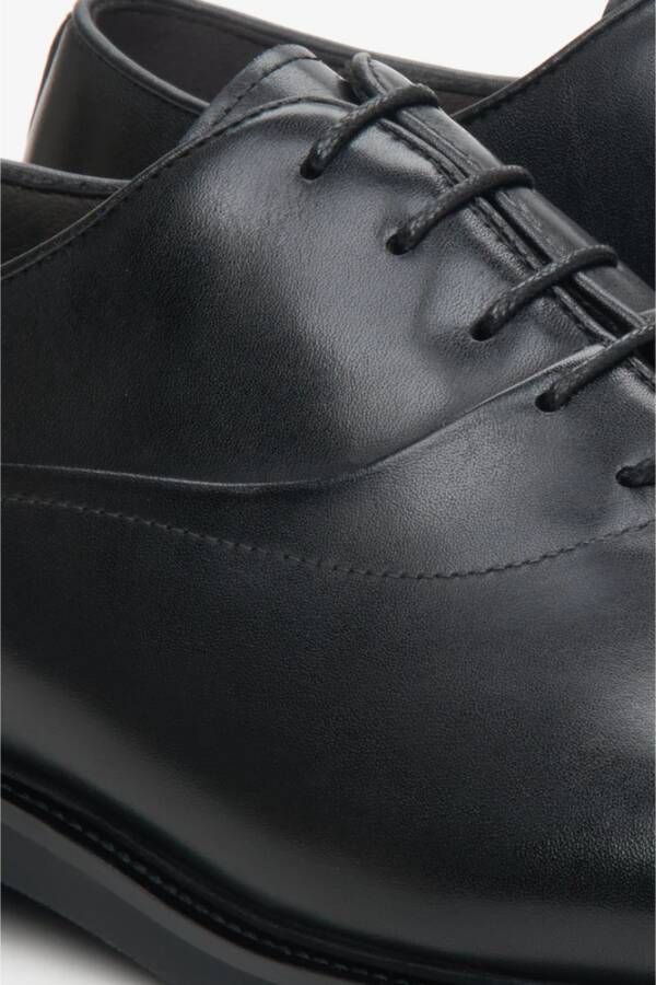 Estro Heren Zwarte Leren Oxford Schoenen Er00114371 Black Heren