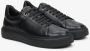 Estro Luxe Zwarte Leren Sneakers Black Heren - Thumbnail 2