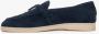 Estro Dames Marineblauwe Velours Loafers met een Decoratieve Kwast Blue Dames - Thumbnail 2