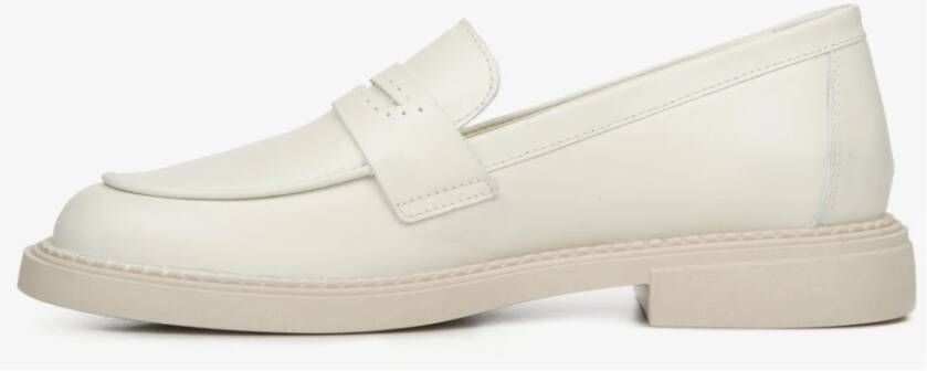 Estro Dames Licht Beige Penny Loafers gemaakt van Echt Leer Er00114531 Beige Dames