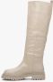 Estro Dames Lichtbeige Leren Winterlaarzen met Elastische Schacht Beige Dames - Thumbnail 3