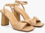 Estro Dames Beige Hakken Sandalen gemaakt van Echt Leer Er00112423 Beige Dames - Thumbnail 2