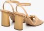 Estro Dames Beige Hakken Sandalen gemaakt van Echt Leer Er00112423 Beige Dames - Thumbnail 5