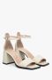 Estro Dames Beige Leren Blokhak Sandalen Er00112690 Beige Dames - Thumbnail 3