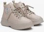 Estro Dames Beige Leren High-Top Sneakers Er00113468 Beige Dames - Thumbnail 2