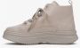 Estro Dames Beige Leren High-Top Sneakers Er00113468 Beige Dames - Thumbnail 4