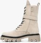 Estro Dames Winter Enkellaarzen gemaakt van Beige Velours Er00112083 Beige Dames - Thumbnail 4