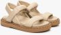 Estro Dames Beige Leren Platte Sandalen Er00111202 Beige Dames - Thumbnail 7