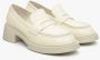 Estro Dames Lichtbeige Penny Loafers met Stevige Hak gemaakt van Echt Leer Er00113577 Beige Dames - Thumbnail 3