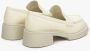 Estro Dames Lichtbeige Penny Loafers met Stevige Hak gemaakt van Echt Leer Er00113577 Beige Dames - Thumbnail 5