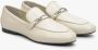 Estro Dames Licht Beige Leren Penny Loafers met een Zilveren Ketting Er00114386 Beige Dames - Thumbnail 2