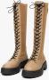 Estro Dames Bruin & Beige Veterschoenen met Elastisch Bovenwerk Er00112084 Beige Dames - Thumbnail 3