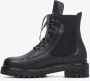 Estro Dames Veterschoenen in Zwart gemaakt van Leer & Textiel Er00114043 Black Dames - Thumbnail 4