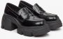 Estro Dames Zwarte Loafers met Dikke Zool gemaakt van Echt Leer Er00113584 Black Dames - Thumbnail 2