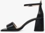 Estro Dames Zwarte Leren Blokhak Sandalen Er00112688 Black Dames - Thumbnail 3