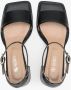 Estro Dames Zwarte Leren Blokhak Sandalen Er00112688 Black Dames - Thumbnail 4