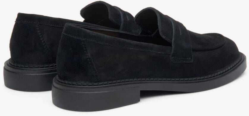 Estro Zwarte Velours Penny Loafers voor Dames Er00113371 Black Dames