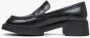 Estro Dames Zwarte Penny Loafers met Stevige Hak gemaakt van Echt Leer Er00113576 Black Dames - Thumbnail 6