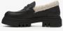 Estro Zwarte Leren Loafers voor Dames met Contrasterende Isolatie voor de Winter Black Dames - Thumbnail 3