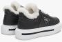 Estro Dames Zwarte Leren Lage Sneakers met Bontvoering voor de Winter Er00111980 Black Dames - Thumbnail 7