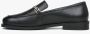 Estro Dames Zwarte Leren Penny Loafers met een Zilveren Ketting Er00114527 Black Dames - Thumbnail 6