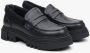 Estro Dames Zwarte Leren Loafers met Isolatie voor de Winter Er00113301 Black Dames - Thumbnail 2