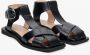 Estro Dames Zwarte Leren Platte Sandalen Er00111648 Black Dames - Thumbnail 2