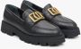 Estro Zwarte Dames Leren Loafers met Gouden Kettingen Er00113287 Black Dames - Thumbnail 4