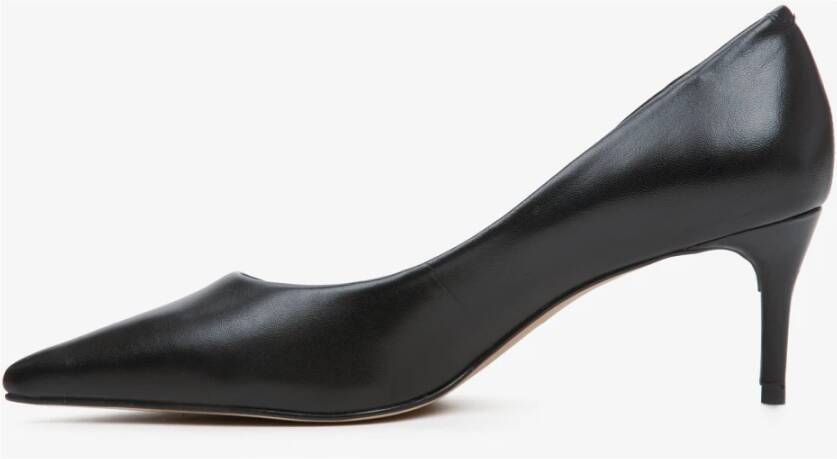 Estro Dames Zwarte Leren Pumps Met Puntige Neus Er00113734 Black Dames