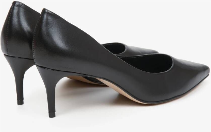 Estro Dames Zwarte Leren Pumps Met Puntige Neus Er00113734 Black Dames