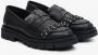 Estro Dames Zwarte Loafers met Versieringen gemaakt van Italiaans Echt Leer Er00113593 Black Dames - Thumbnail 3