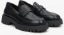 Estro Dames Zwarte Leren Loafers met een Dikke Zool Er00114647 Black Dames - Thumbnail 3