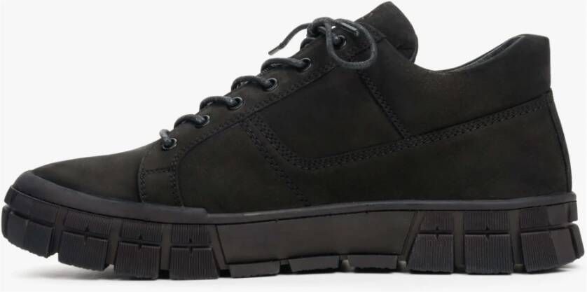 Estro Heren Zwarte Winter Schoenen gemaakt van Echt Nubuck Er00112050 Black Heren