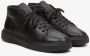 Estro Heren Zwarte Leren High-Top Sneakers met Isolatie Er00113684 Black Heren - Thumbnail 2