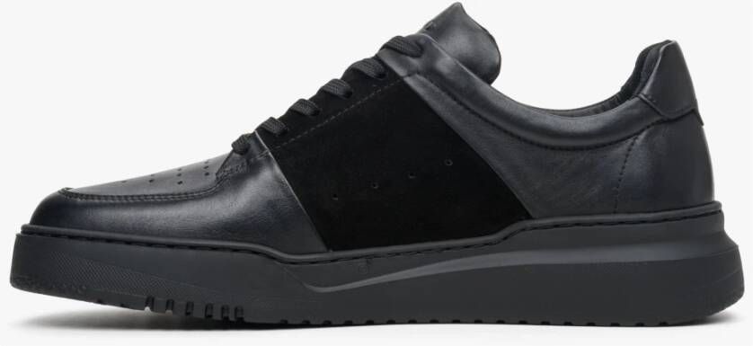 Estro Heren Zwarte Lage Sneakers gemaakt van Gemengde Materialen Er00113796 Black Heren