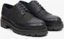 Estro Heren Zwarte Leren Brogues met Vetersluiting Black Heren - Thumbnail 2