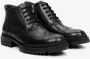 Estro Heren Zwarte Leren Veterschoenen Enkellaarsjes Er00112248 Black Heren - Thumbnail 2