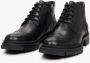 Estro Heren Zwarte Leren Veterschoenen Enkellaarsjes Er00112248 Black Heren - Thumbnail 3