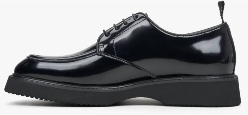 Estro Heren Zwarte Veterschoenen van Echt Lakleer Er00113939 Black Heren