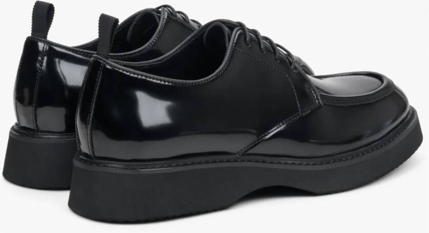 Estro Heren Zwarte Veterschoenen van Echt Lakleer Er00113939 Black Heren