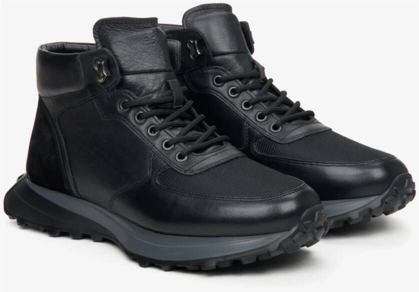 Estro Heren High-Top Sneakers gemaakt van Gemengde Materialen in Zwart Er00114066 Black Heren