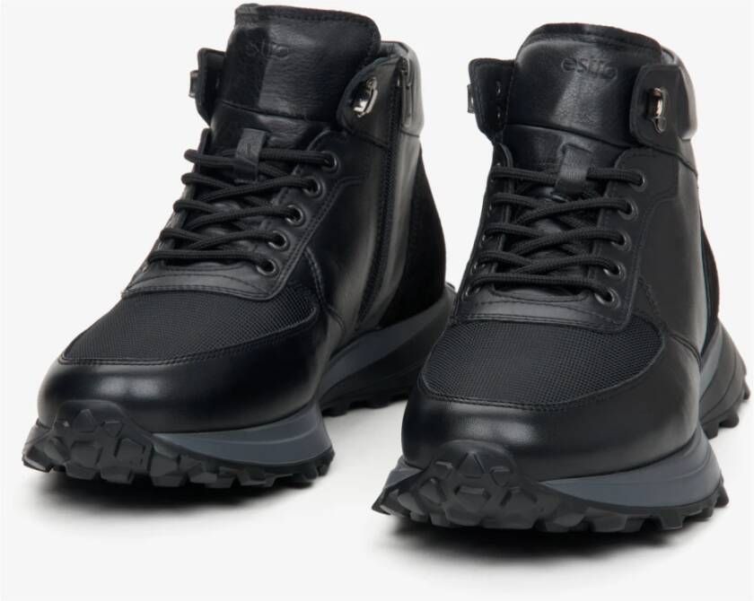 Estro Heren High-Top Sneakers gemaakt van Gemengde Materialen in Zwart Er00114066 Black Heren