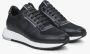 Estro Heren Zwarte Leren Sneakers met Elastische Zool Er00114547 Black Heren - Thumbnail 2