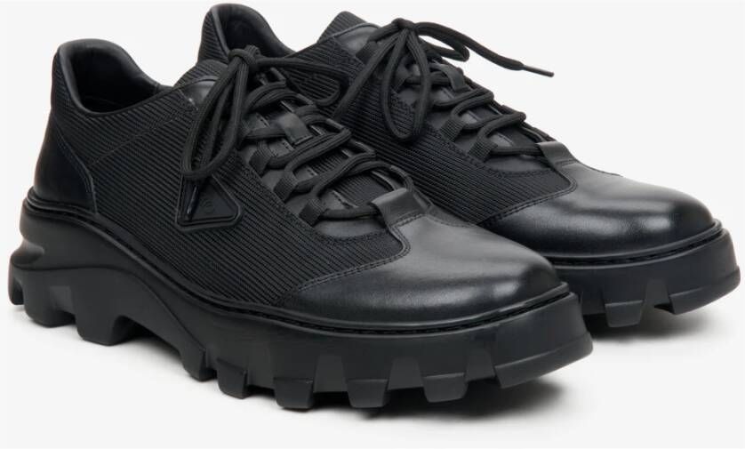 Estro Heren Zwarte Veterschoenen gemaakt van Gemengde Materialen Er00113804 Black Heren