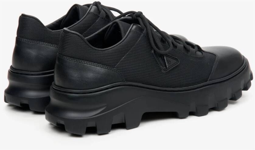 Estro Heren Zwarte Veterschoenen gemaakt van Gemengde Materialen Er00113804 Black Heren