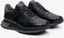 Estro Heren Zwarte Atletische Sneakers gemaakt van Echt Leer Er00113798 Black Heren - Thumbnail 2