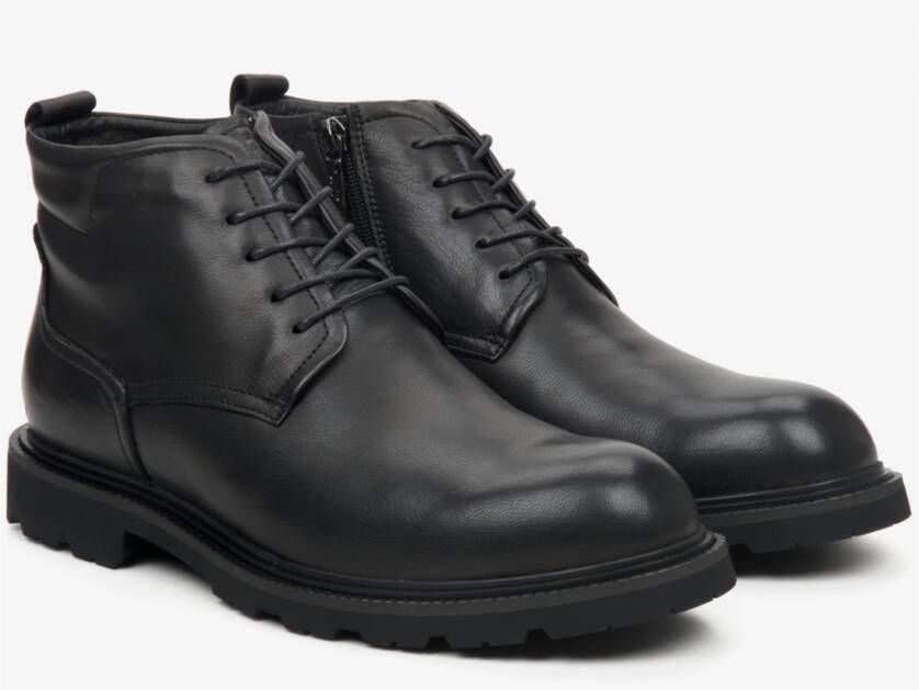 Estro Heren Zwarte Veterschoenen voor de Winter Er00112195 Black Heren