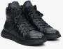 Estro Heren Zwarte Leren High-Top Sneakers voor Winter Er00113957 Black Heren - Thumbnail 2