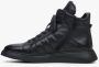 Estro Heren Zwarte Leren High-Top Sneakers voor Winter Er00113957 Black Heren - Thumbnail 4