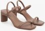 Estro Dames Zadelbruine Sandalen met Hak gemaakt van Echt Leer Er00112426 Brown Dames - Thumbnail 2